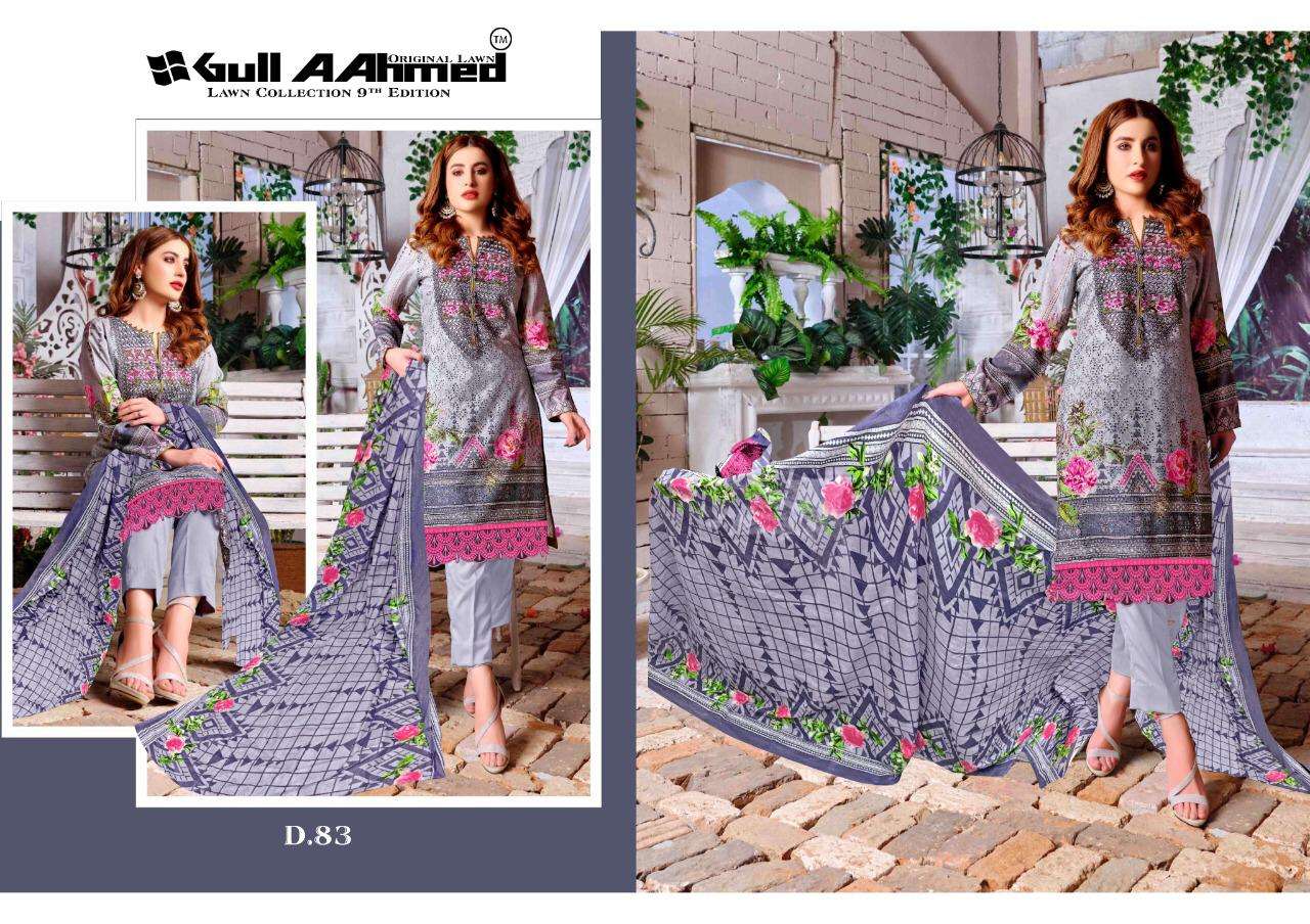Gul Ahmed Presnets Pure Lawn Collection Vol-9 Karachi Print Collection Wholesale Rate In Surat