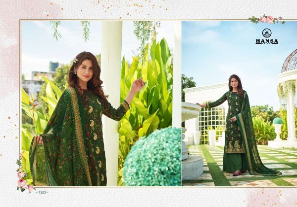 Hansa Presnets  Aastha Dola Jacquard Digital Printed Exclusive Dresses Wholesale Rate In Surat