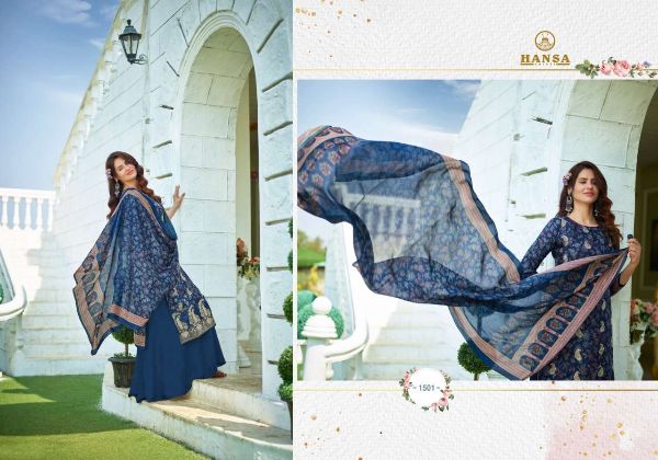 Hansa Presnets  Aastha Dola Jacquard Digital Printed Exclusive Dresses Wholesale Rate In Surat