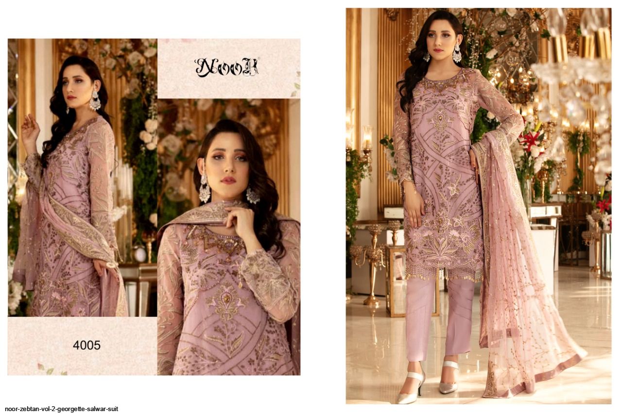 Noor Presnets  Zebtan Vol 2 Georgette Salwar Suit Wholesale Rate In Surat