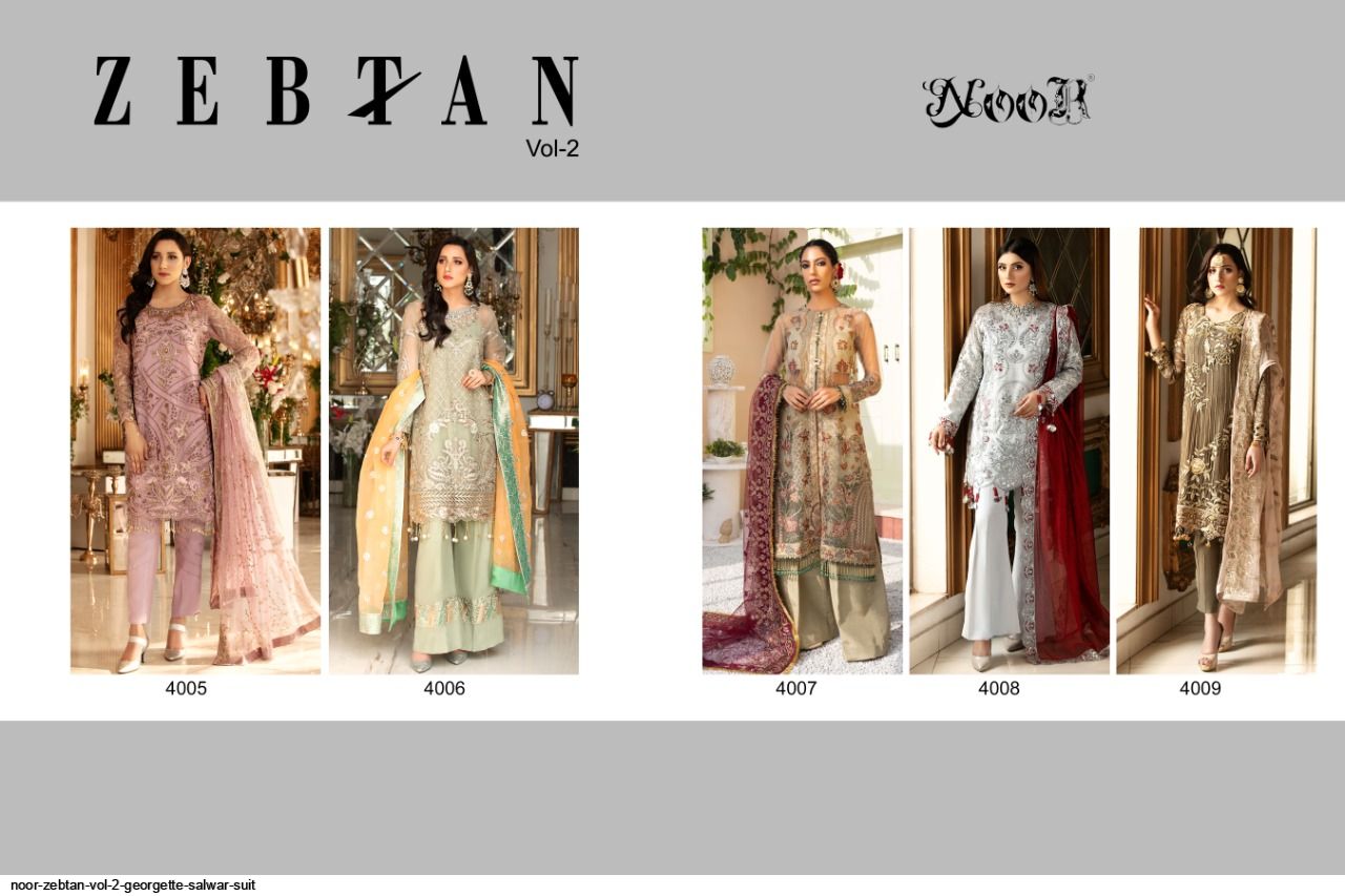 Noor Presnets  Zebtan Vol 2 Georgette Salwar Suit Wholesale Rate In Surat