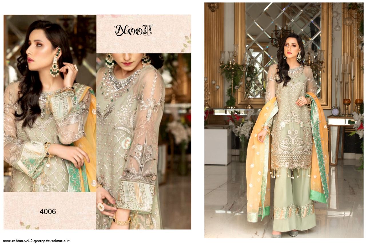 Noor Presnets  Zebtan Vol 2 Georgette Salwar Suit Wholesale Rate In Surat
