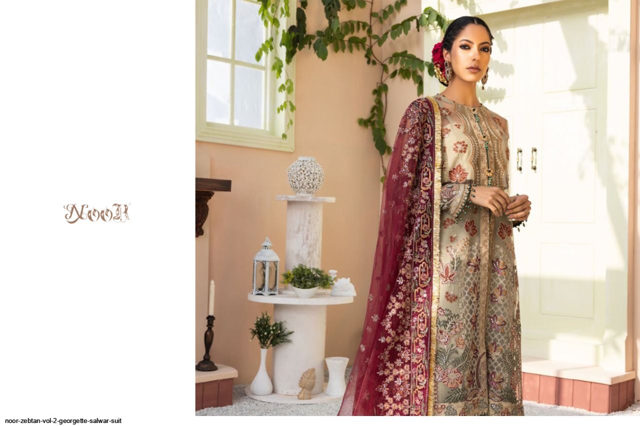 Noor Presnets  Zebtan Vol 2 Georgette Salwar Suit Wholesale Rate In Surat