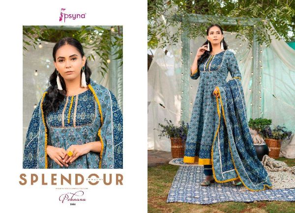 Psyna Presnets Pehnava Cotton Anarkali Readymade Suits Wholesale Rate In Surat