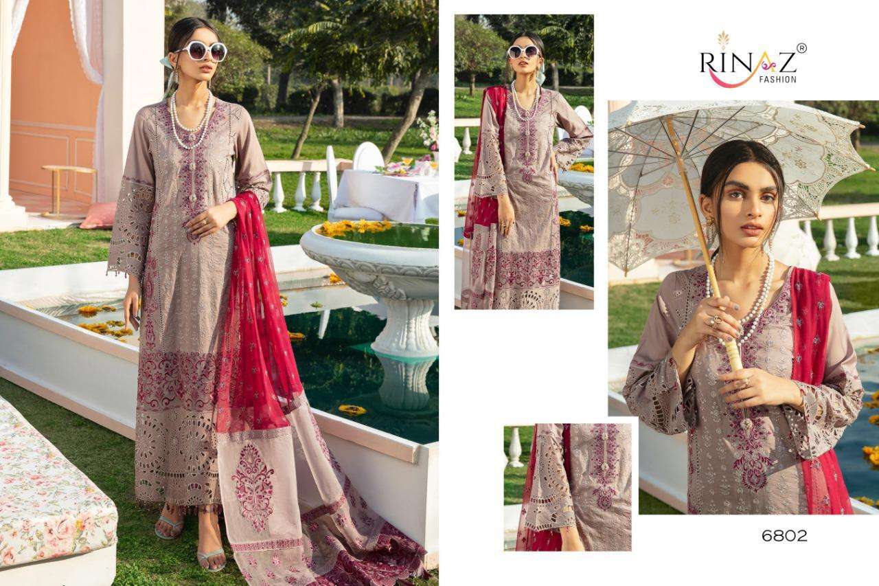 Rinaz Fashion Present Nureh Luxury Lawn Cotton With Heavy Embroidery Pakistani Salwar Suit Collection At Wholesale Rate In Surat
