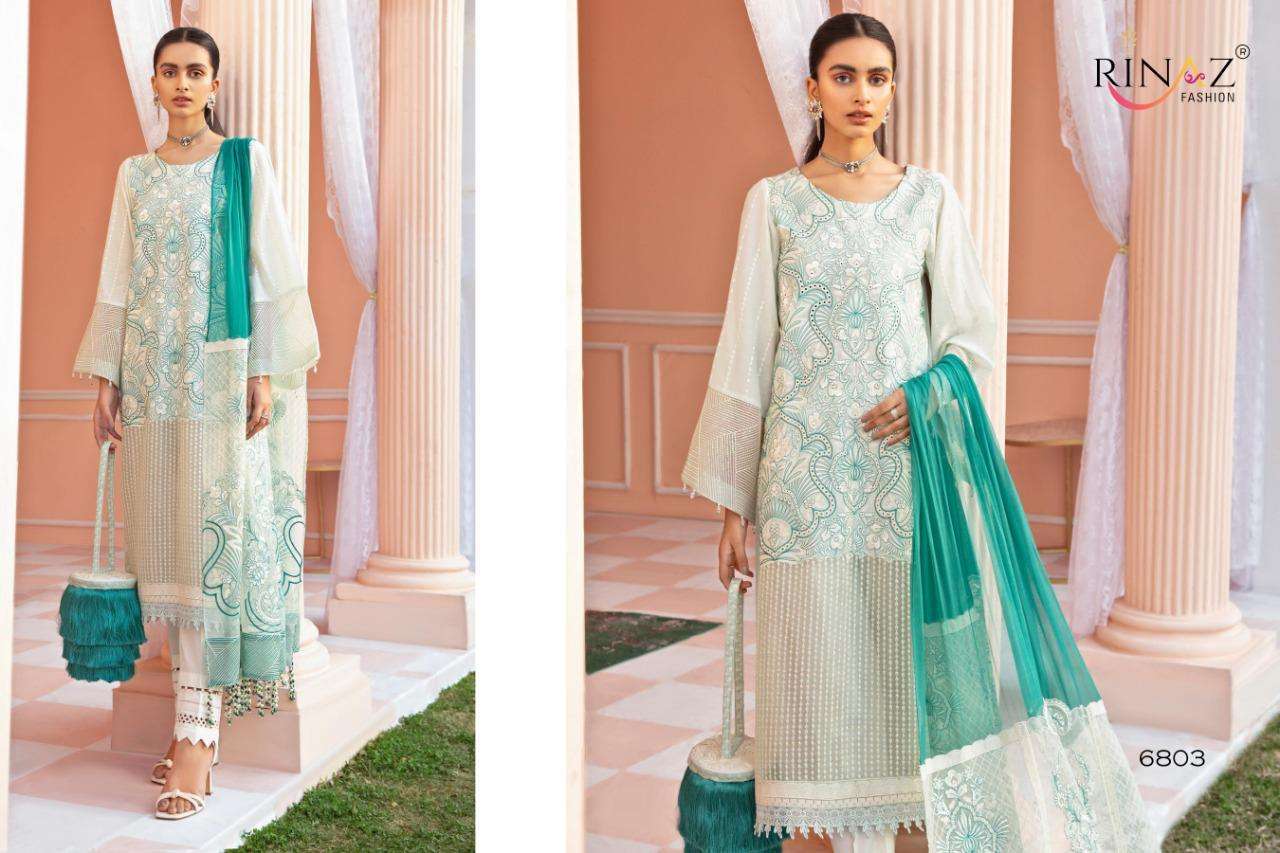 Rinaz Fashion Present Nureh Luxury Lawn Cotton With Heavy Embroidery Pakistani Salwar Suit Collection At Wholesale Rate In Surat