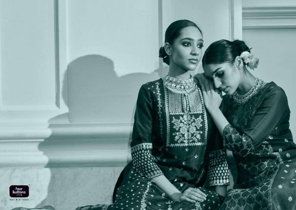 Four Buttons Presents Royalty Dola Silk Readymade Suits Collection Wholesale Rate In Surat