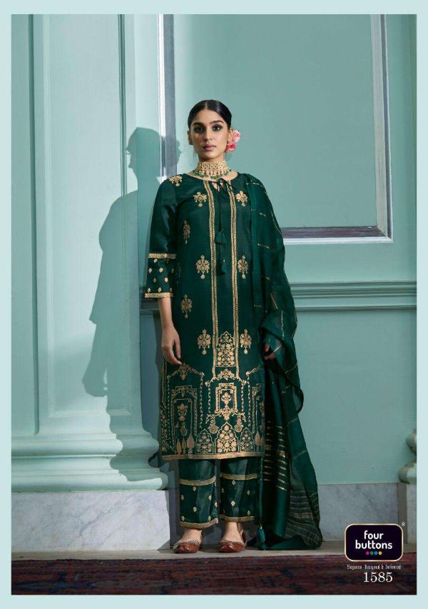 Four Buttons Presents Royalty Dola Silk Readymade Suits Collection Wholesale Rate In Surat
