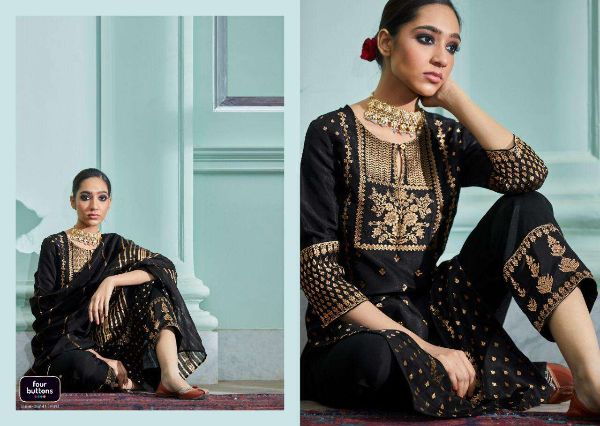 Four Buttons Presents Royalty Dola Silk Readymade Suits Collection Wholesale Rate In Surat