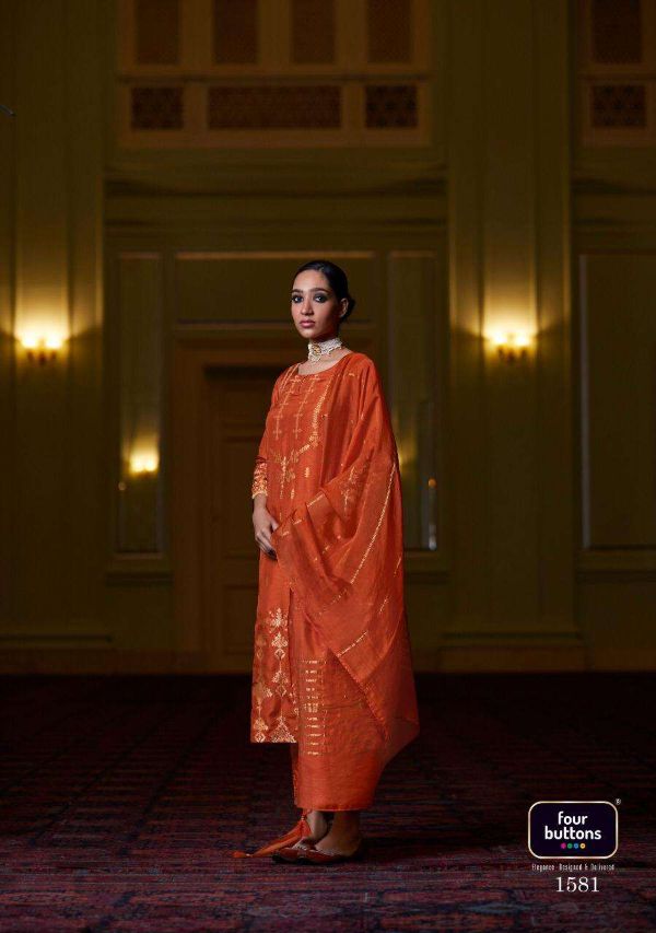 Four Buttons Presents Royalty Dola Silk Readymade Suits Collection Wholesale Rate In Surat