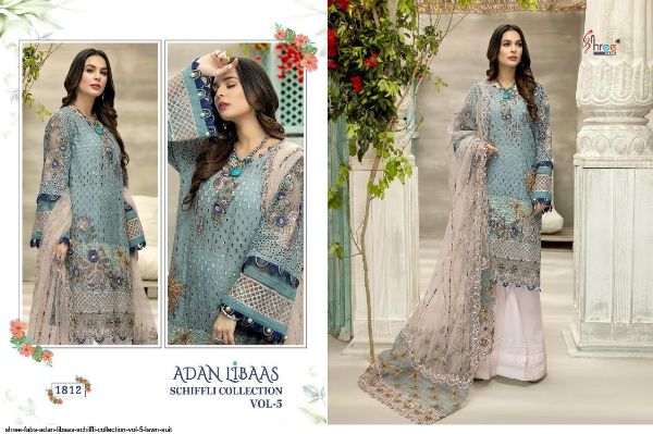 Shree Fabs Presents  Adan Libaas Schiffli Collection Vol 5 Lawn Suit Wholesale Rate In Surat