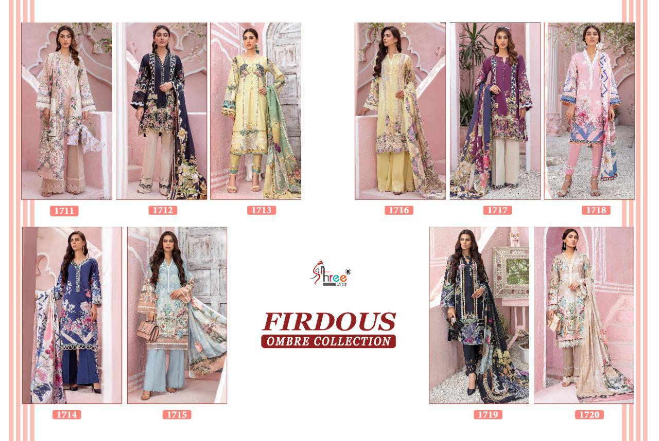 Shree Fabs Pressents  Firdous Ombre Collection Cotton Innovative Style Cotton Dupatta Salwar Suit Catalog Wholesale Rate In Surat