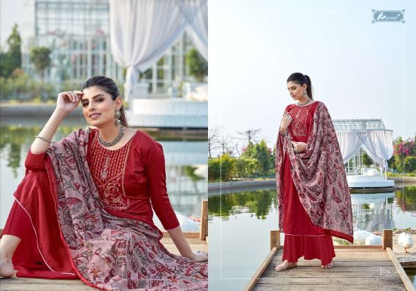 Kesar Presnets  Kora 101-001 To 101-006 Series Salwar Suits Wholesale Rate In Surat