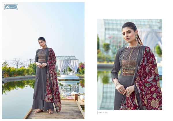 Kesar Presnets  Kora 101-001 To 101-006 Series Salwar Suits Wholesale Rate In Surat