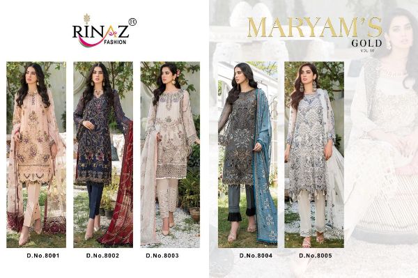 Rinaz Presents Mariyam Gold Vol-10 Pakistani Salwar Suits Wholesale Rate In Surat