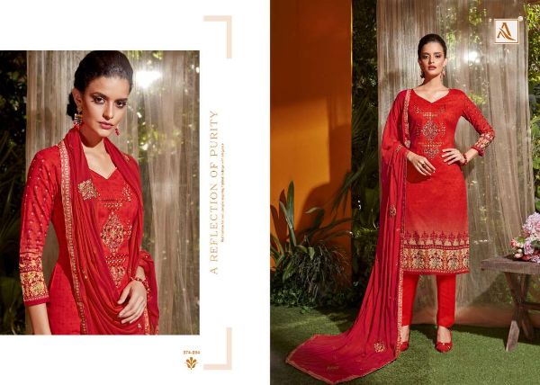 Alok Suit Presnets  Aarohi  374-001 To 374-010 Series Salwar Suits Wholesale Rate In Surat