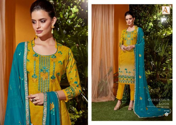 Alok Suit Presnets  Aarohi  374-001 To 374-010 Series Salwar Suits Wholesale Rate In Surat