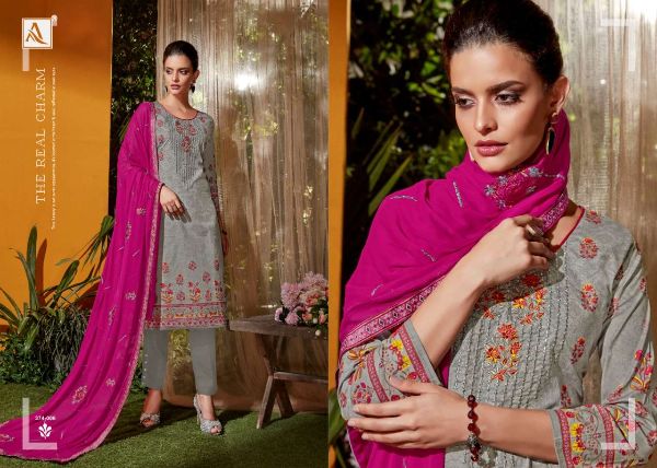 Alok Suit Presnets  Aarohi  374-001 To 374-010 Series Salwar Suits Wholesale Rate In Surat