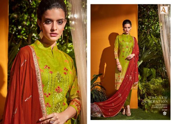 Alok Suit Presnets  Aarohi  374-001 To 374-010 Series Salwar Suits Wholesale Rate In Surat