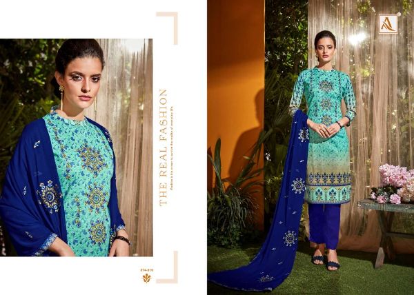 Alok Suit Presnets  Aarohi  374-001 To 374-010 Series Salwar Suits Wholesale Rate In Surat