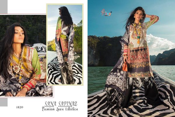 Shree Fabs Presnets Sana Safinaz Premium Lawn Collection Catalog Wholesale Rate In Surat