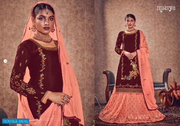 Aarav Trendz Presents Miraya Vol 17 Meenakari Jacquard Designer Lehenga Style Long Salwar Suit Wholesale Rate In Surat