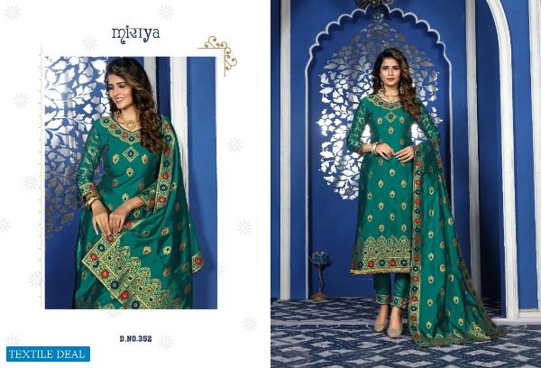 Aarav Trendz Presents Basanti  Silk Jacquard Designer Suits Supplier  Wholesale Rate In Surat