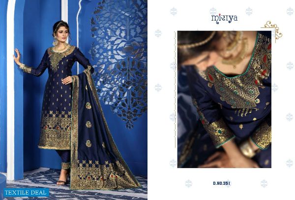 Aarav Trendz Presents Basanti  Silk Jacquard Designer Suits Supplier  Wholesale Rate In Surat