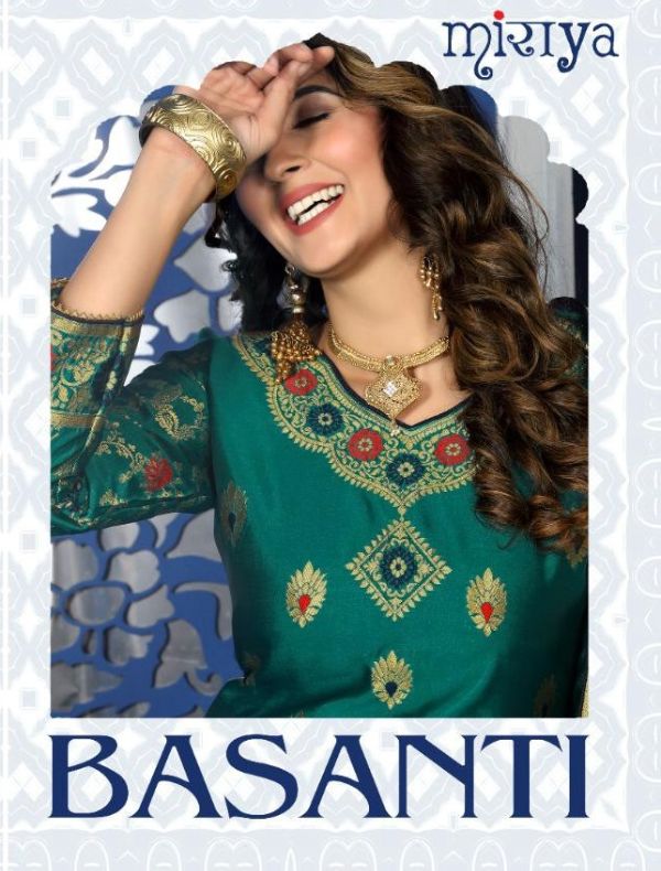 Aarav Trendz Presents Basanti  Silk Jacquard Designer Suits Supplier  Wholesale Rate In Surat