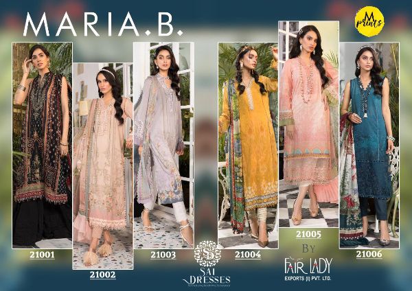 Fair Lady Presnets  Maria B 21001-21006 Pakistani Suit Wholesale Rate In Surat