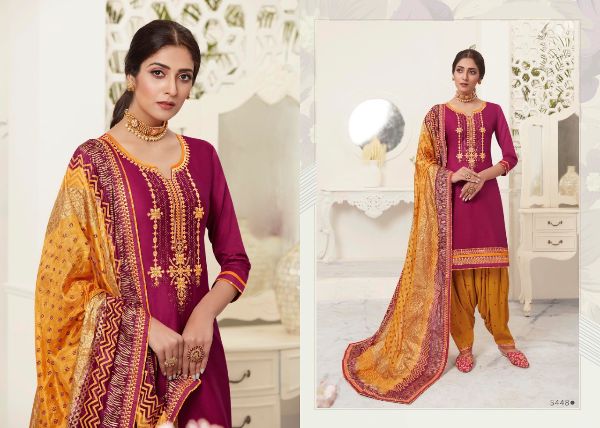 Kessi Fabric Presents Satrangi By Patiyala Jam Silk Fabric With Embroidery Work Salwar Suit Wholesale Rate In Surat