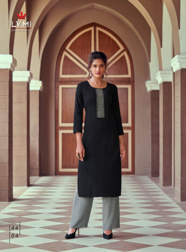Lymi Presnets Runway Heavy Rayon Stylish Girls Wear Kurti With Pant Wholesale Rate In Surat