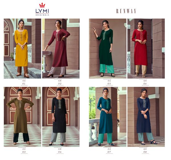 Lymi Presnets Runway Heavy Rayon Stylish Girls Wear Kurti With Pant Wholesale Rate In Surat