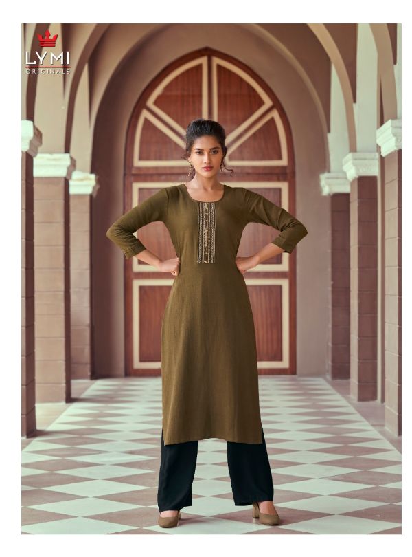 Lymi Presnets Runway Heavy Rayon Stylish Girls Wear Kurti With Pant Wholesale Rate In Surat