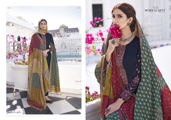 Mumtaz Arts Presents Rushaan Pure Jam Satin Digital Print With Kashmiri Embroidery Work Salwar Suits Wholesale Rate In Surat