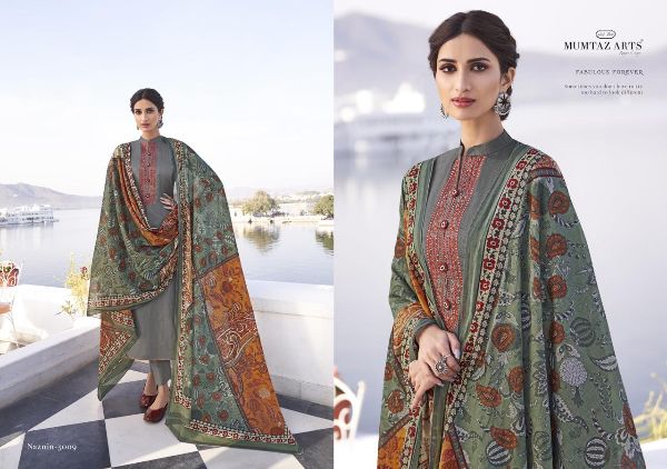 Mumtaz Arts Presents Rushaan Pure Jam Satin Digital Print With Kashmiri Embroidery Work Salwar Suits Wholesale Rate In Surat