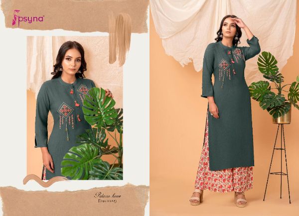 Psyna Presnets  Palazzo House Vol 10  Rayon Stylish Long Top With Plazzo Wholesale Rate In Surat