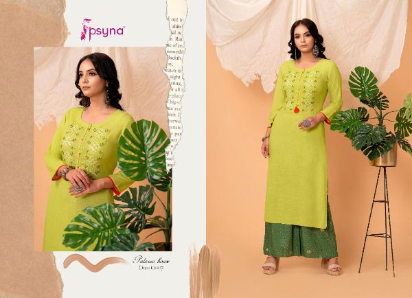 Psyna Presnets  Palazzo House Vol 10  Rayon Stylish Long Top With Plazzo Wholesale Rate In Surat