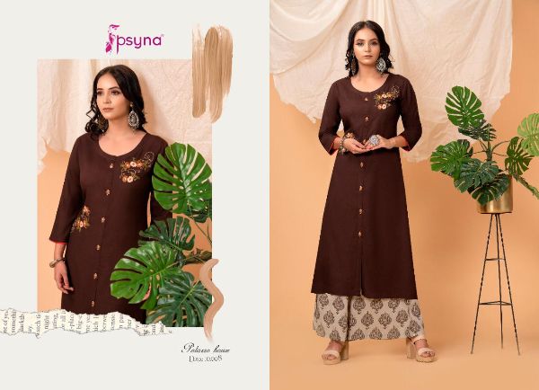 Psyna Presnets  Palazzo House Vol 10  Rayon Stylish Long Top With Plazzo Wholesale Rate In Surat