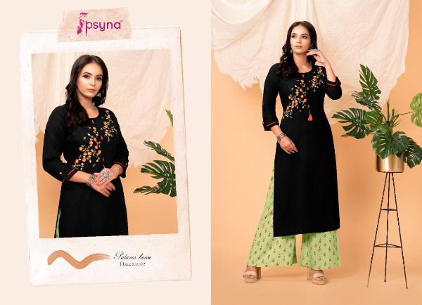 Psyna Presnets  Palazzo House Vol 10  Rayon Stylish Long Top With Plazzo Wholesale Rate In Surat
