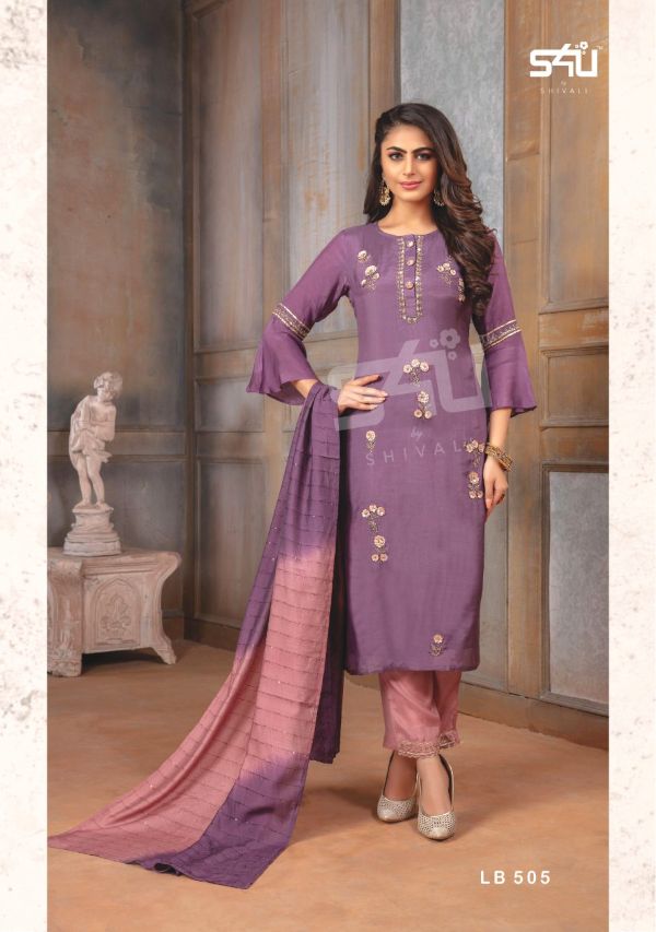 S4u Shivali Presnets La Bella Vol 5 Maslin Silk Fancy Designer Kurtis And Pant Wholesale Rate In Surat