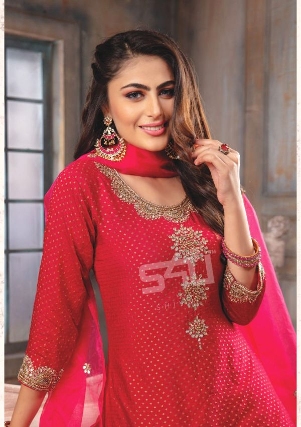 S4u Shivali Presnets La Bella Vol 5 Maslin Silk Fancy Designer Kurtis And Pant Wholesale Rate In Surat