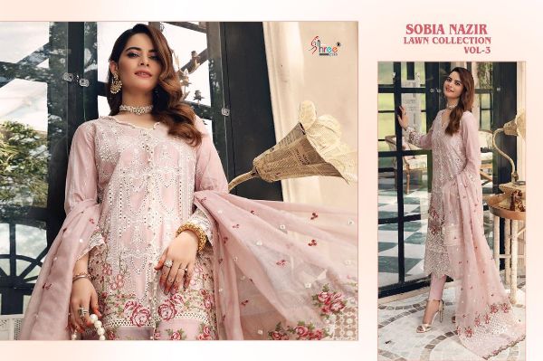 Shree Fabs Presnets Sobia Nazir Lawn Collection Vol-3 Pakistani Suit Wholesale Rate In Surat