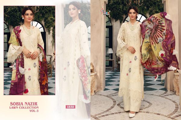 Shree Fabs Presnets Sobia Nazir Lawn Collection Vol-3 Pakistani Suit Wholesale Rate In Surat