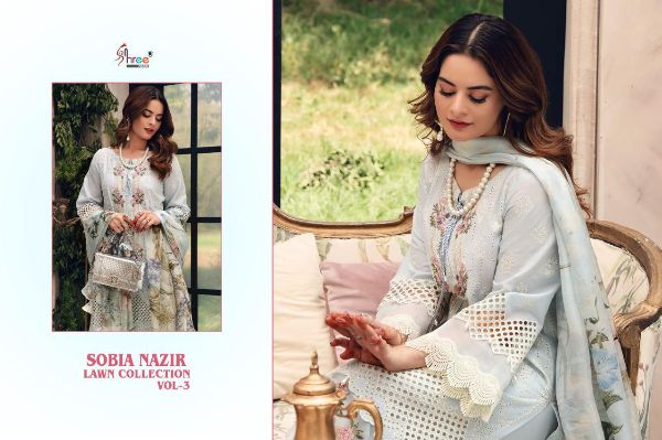 Shree Fabs Presnets Sobia Nazir Lawn Collection Vol-3 Pakistani Suit Wholesale Rate In Surat