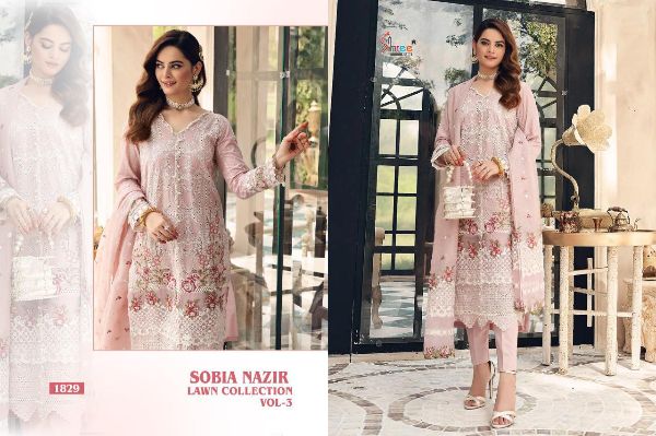 Shree Fabs Presnets Sobia Nazir Lawn Collection Vol-3 Pakistani Suit Wholesale Rate In Surat