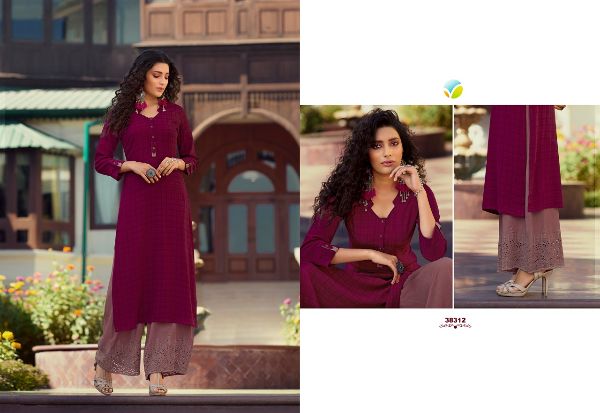 Vinay Fashion Presnets Magnet Vol 3 Rayon Print Classy Look Kurti With Plazzo Wholesale Rate In Surat