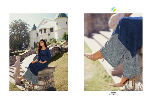 Vinay Fashion Presnets Magnet Vol 3 Rayon Print Classy Look Kurti With Plazzo Wholesale Rate In Surat