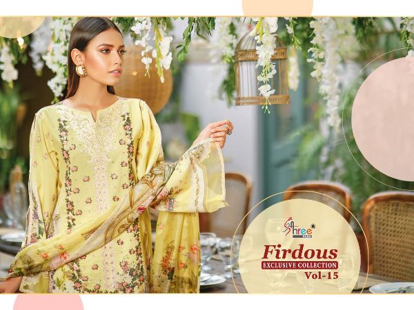 Shree Fabs Presents Firdous Exclusive Collection Vol-15 Pakistani Suit Wholesale Rate In Surat