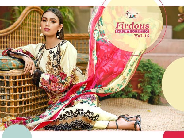 Shree Fabs Presents Firdous Exclusive Collection Vol-15 Pakistani Suit Wholesale Rate In Surat